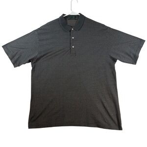 Bobby Jones Collection Mens XL Polo Shirt Dark Grey Geometric Knit Short Sleeve